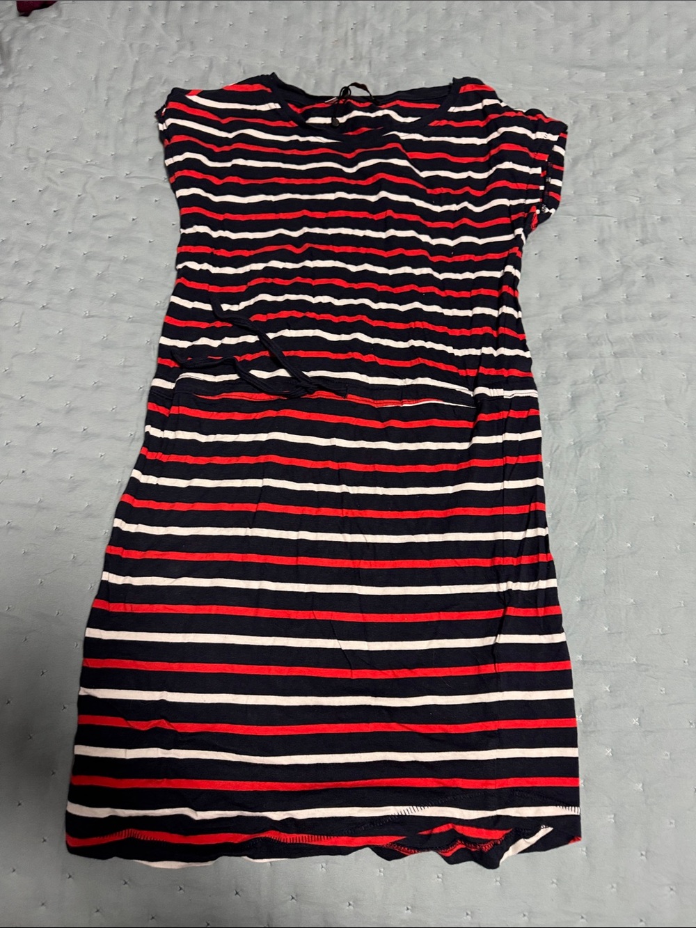Only Navy, Red & White Striped Midi Dress